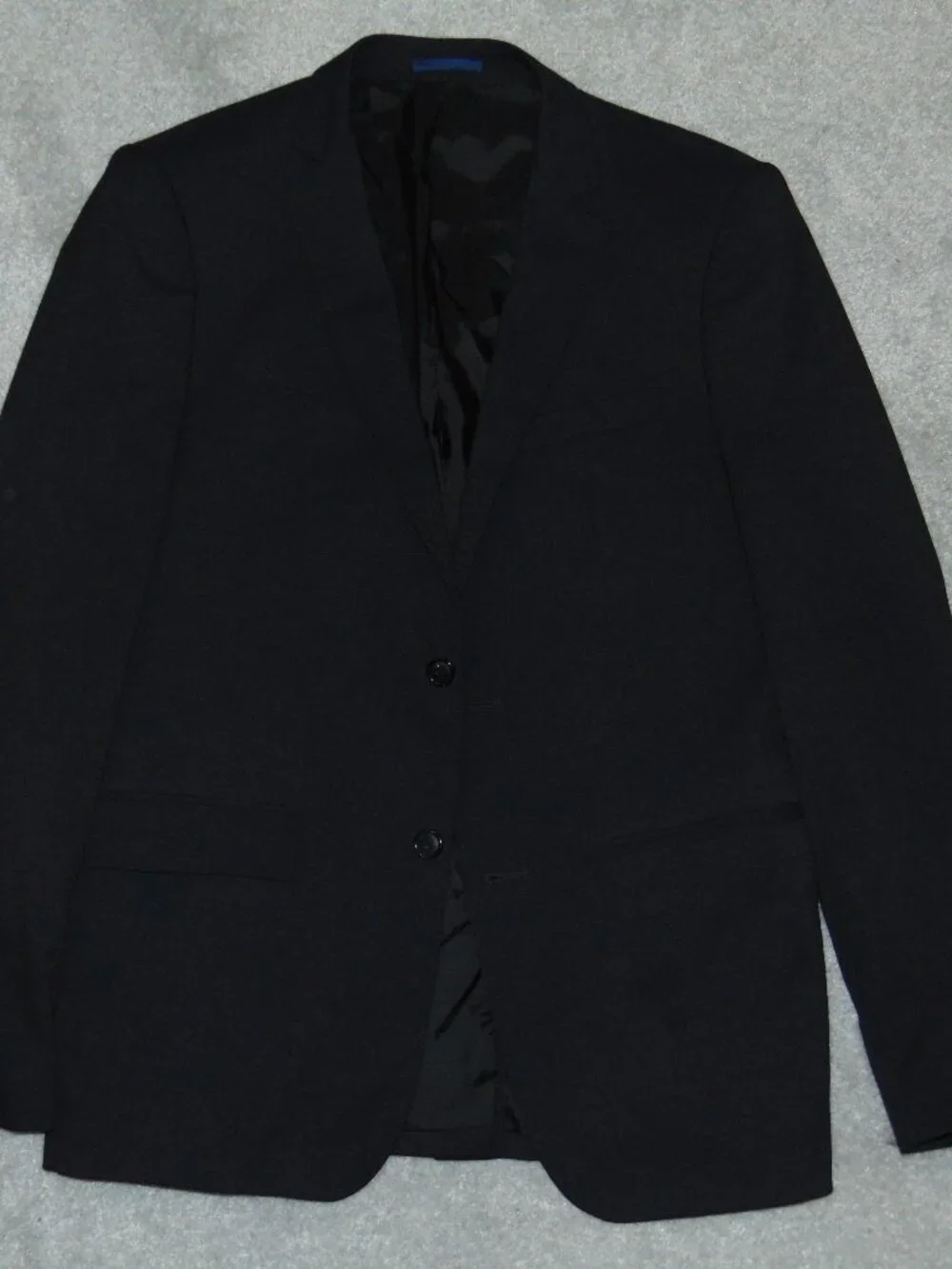 Zara Men's Blazer Suit Jacket Size 40 Black Polyester Two Button